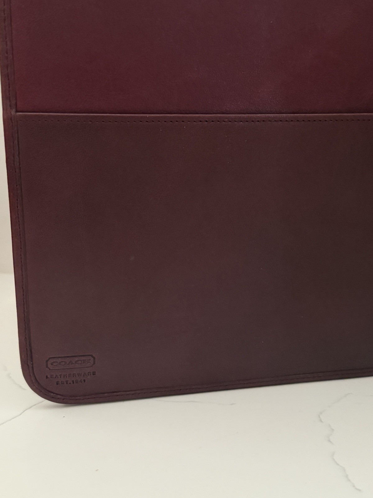Vintage Coach Burgundy Leather Bi-fold Portfolio Notebook Organizer 12.5″ x 10″