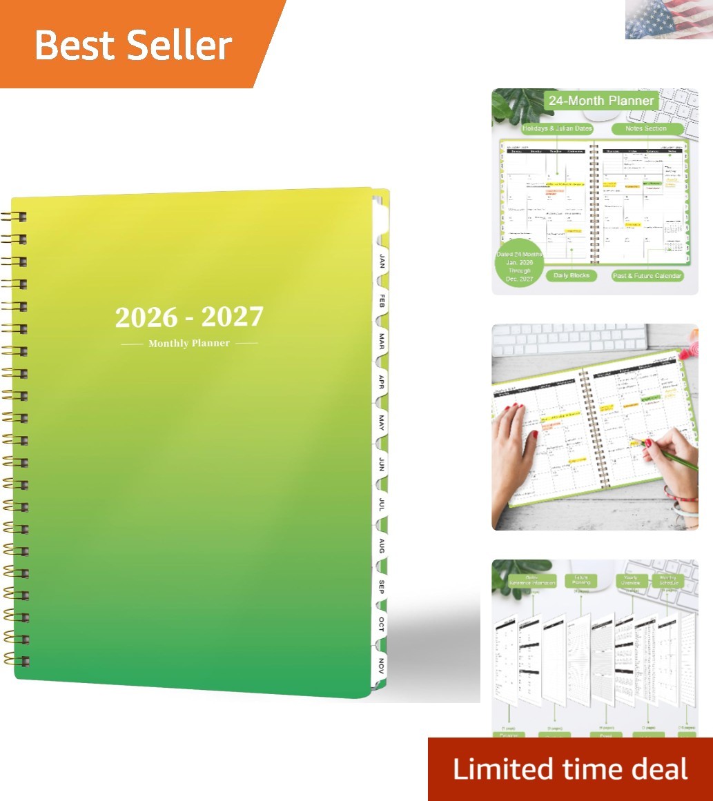 Elegant 2026 Monthly Planner with Waterproof Cover – 24 of Planning