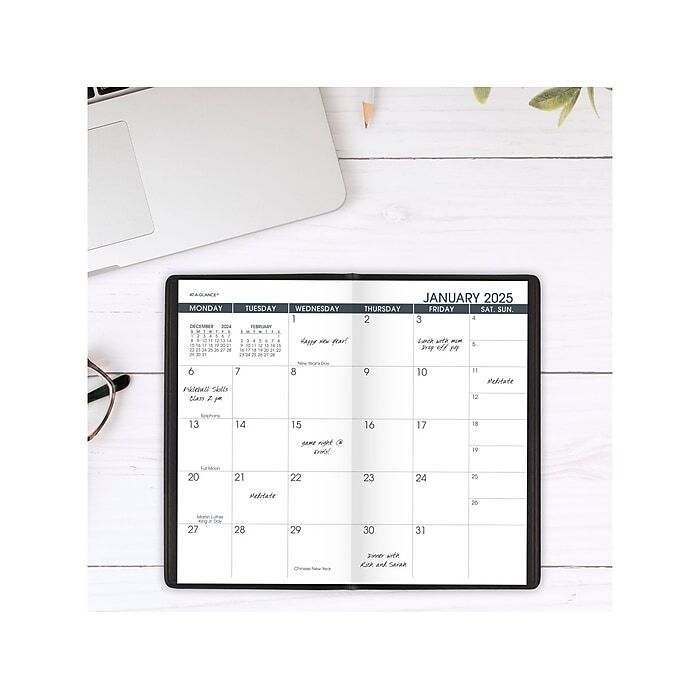AT-A-GLANCE Recycled 2024-2025 Pocket Planner, Size 3-1/2 x 6 -70-024G-05