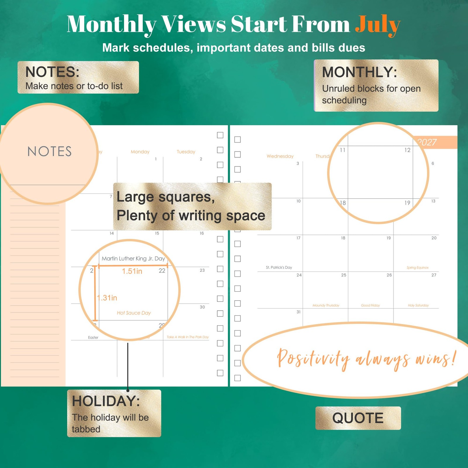 18 Month Planner July 2026 – December 2027, Academic Year Weekly & Monthly Pl…