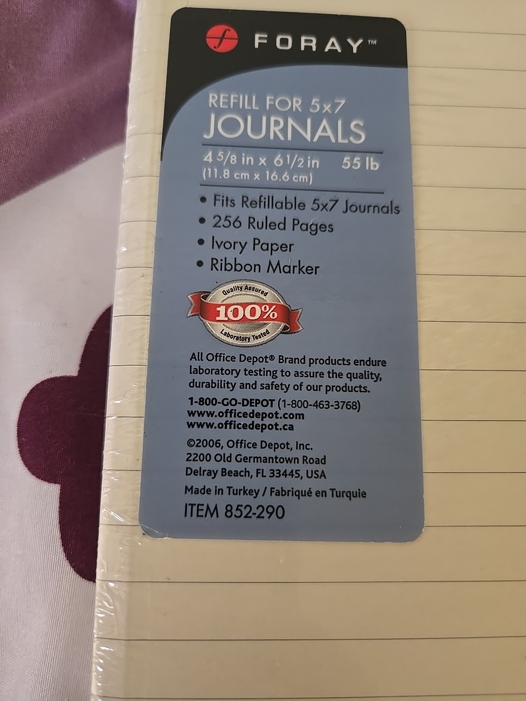 Foray 4 5/8″ x 6.5″ Ivory Journal 256 Pages Refill Paper Notebook B46