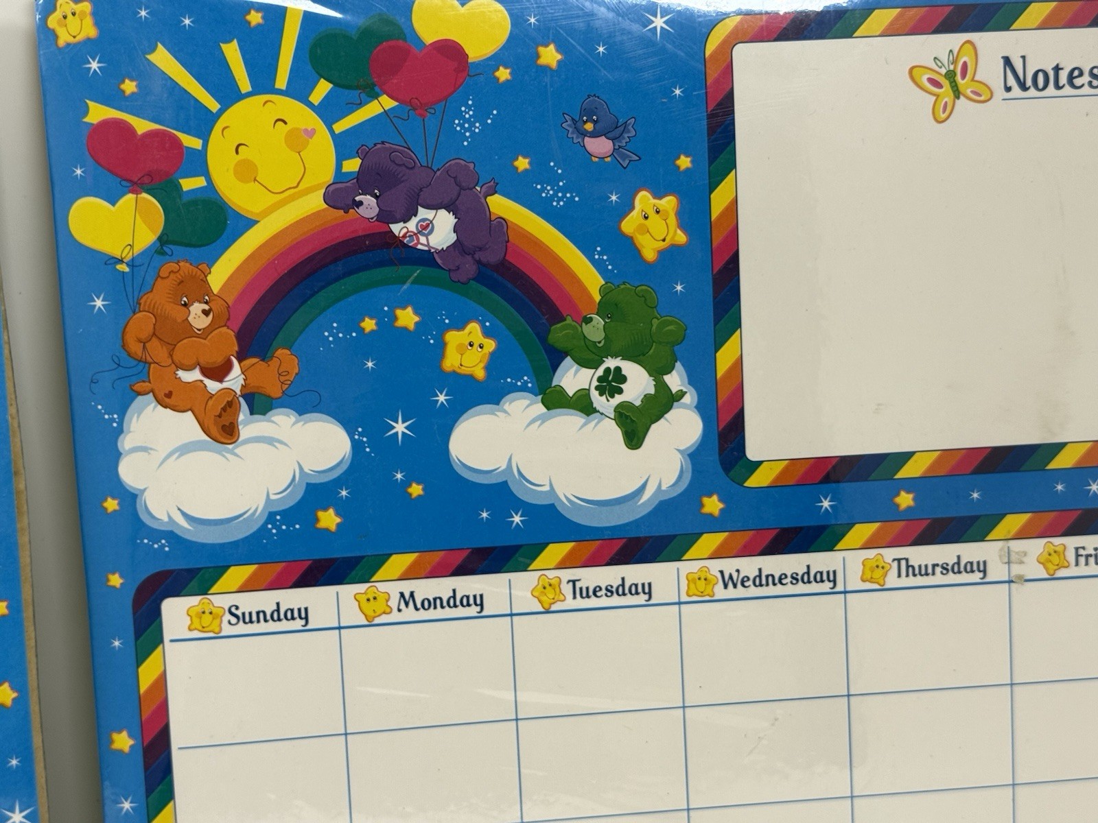 Vintage Care Bears Dry Erase Board x 2 -Calendar Planner w/ Marker – New Sealed