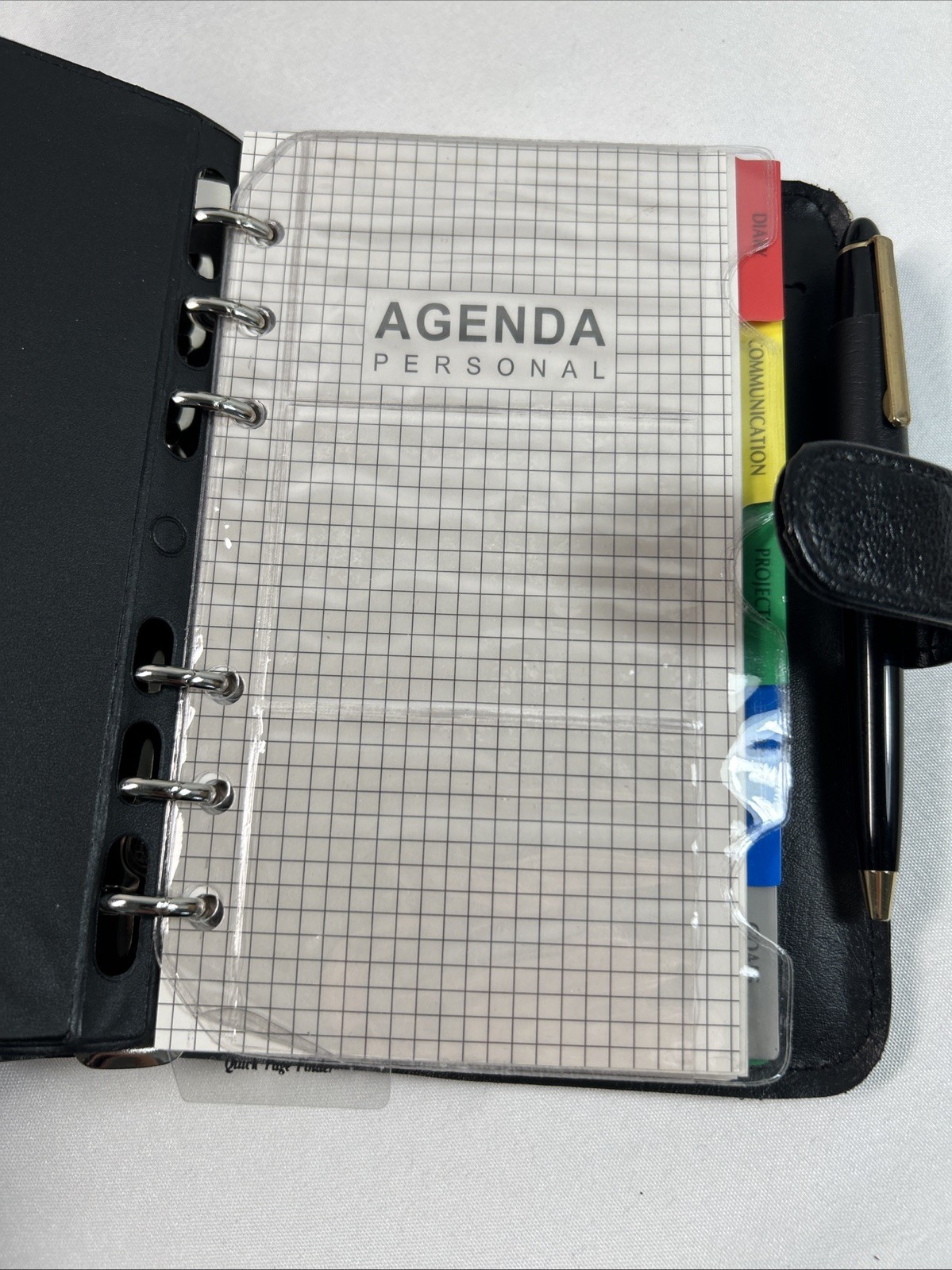 Black Business Leather Personal Calculator Organizer Folder Memo