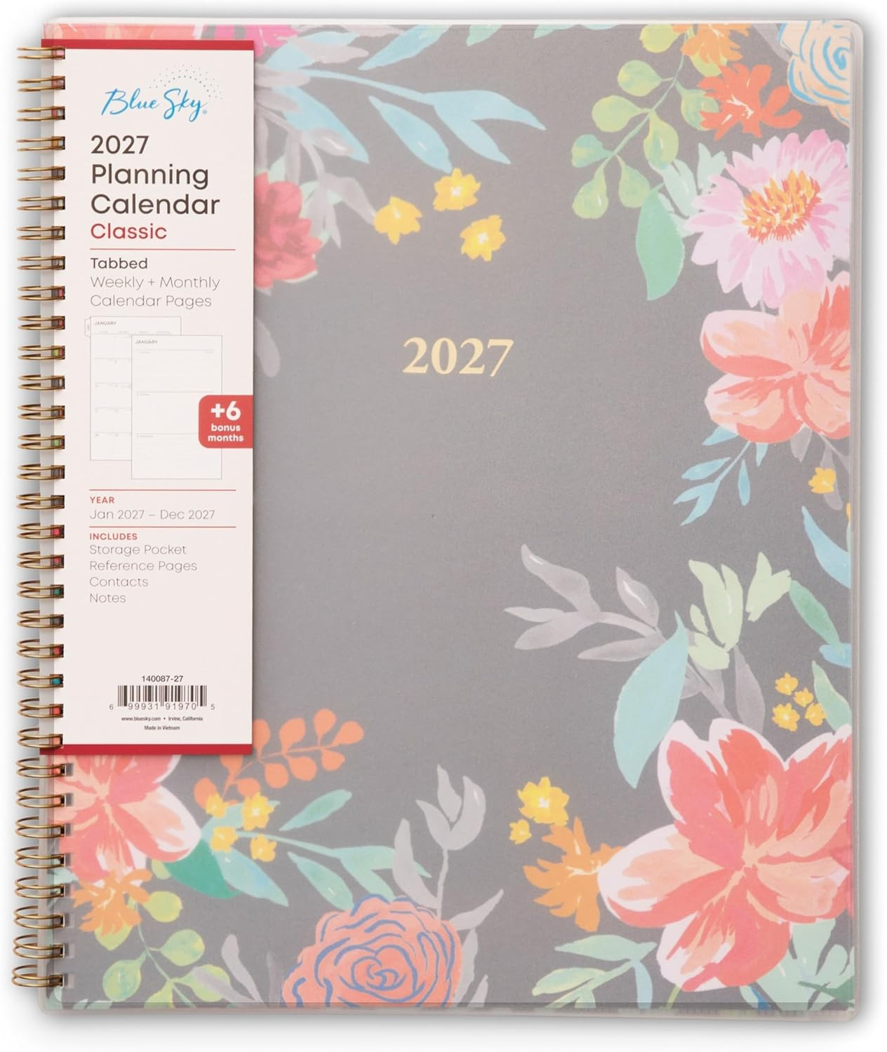 2027 Weekly and Monthly Planner Calendar, January 2027 – December