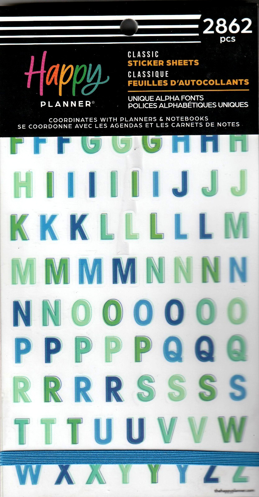 Happy Planner Unique Alpha Fonts Sticker Book – 30 Pages – 2862 Pieces – NEW