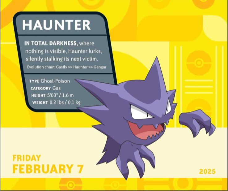 Pokemon 2025 Day – To – Day Calender English Version
