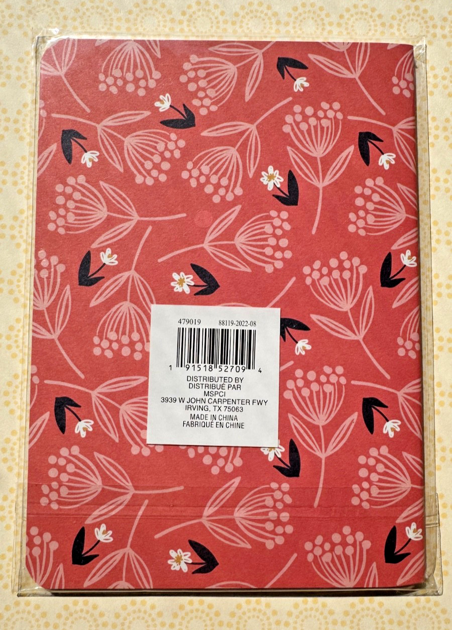 Recollections Journal Carnet – 32 sheets-Dotted pages. Floral- 7 in x 5 in