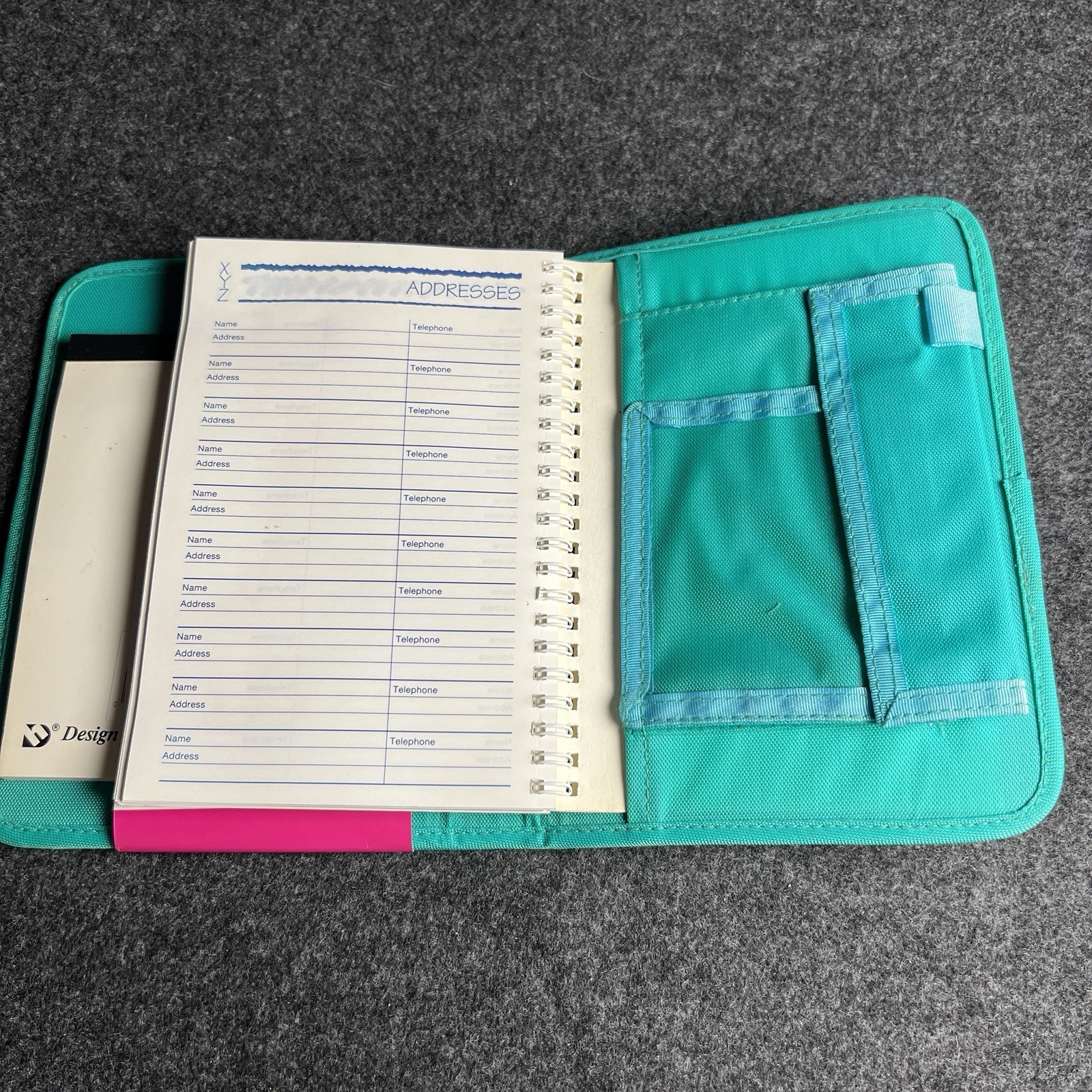 Vtg 90s Student Varsity Planner Personal Teal Hook Loop Design House Inc. NEW