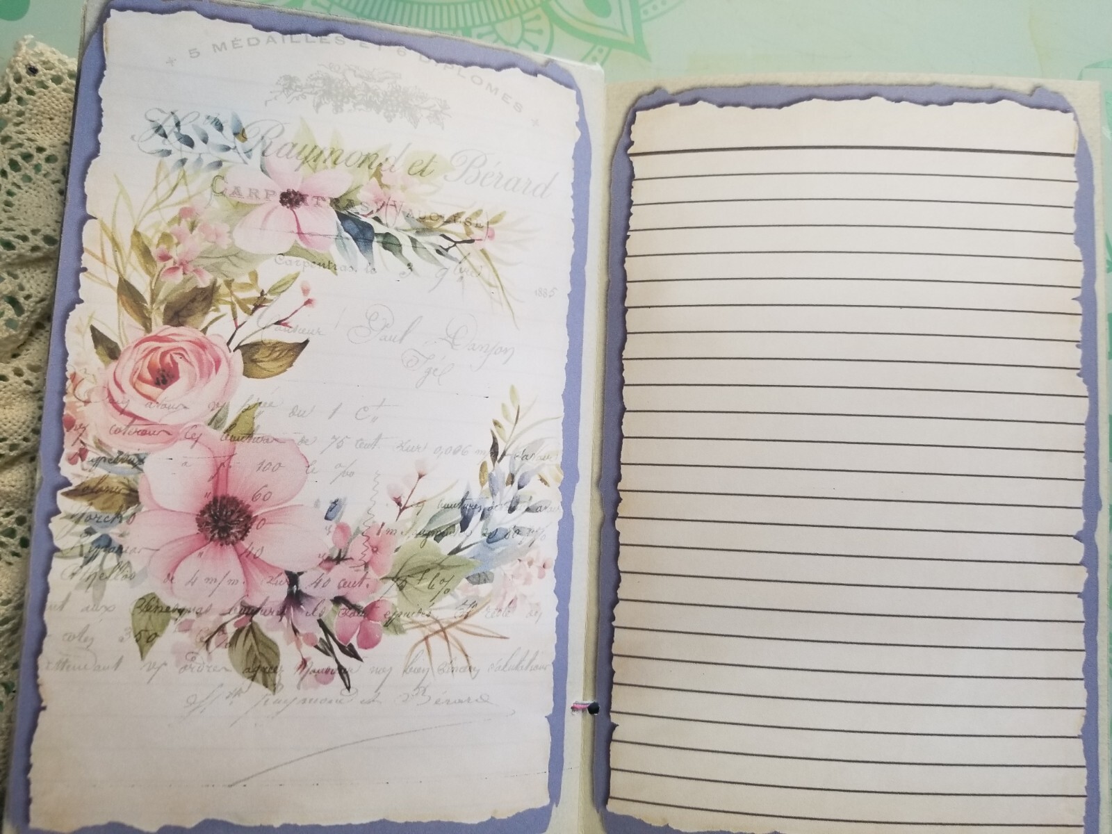 Junk Journal Booklet “SPRINGTIME” HANDMADE Cards, Pockets, Ephemera, Stickers
