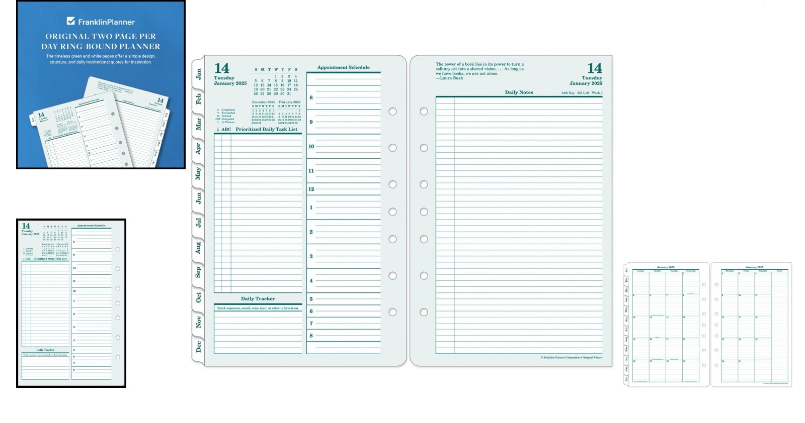 2025 Classic Two-Page Per Day Ring-Bound Planner for Inspired Organization