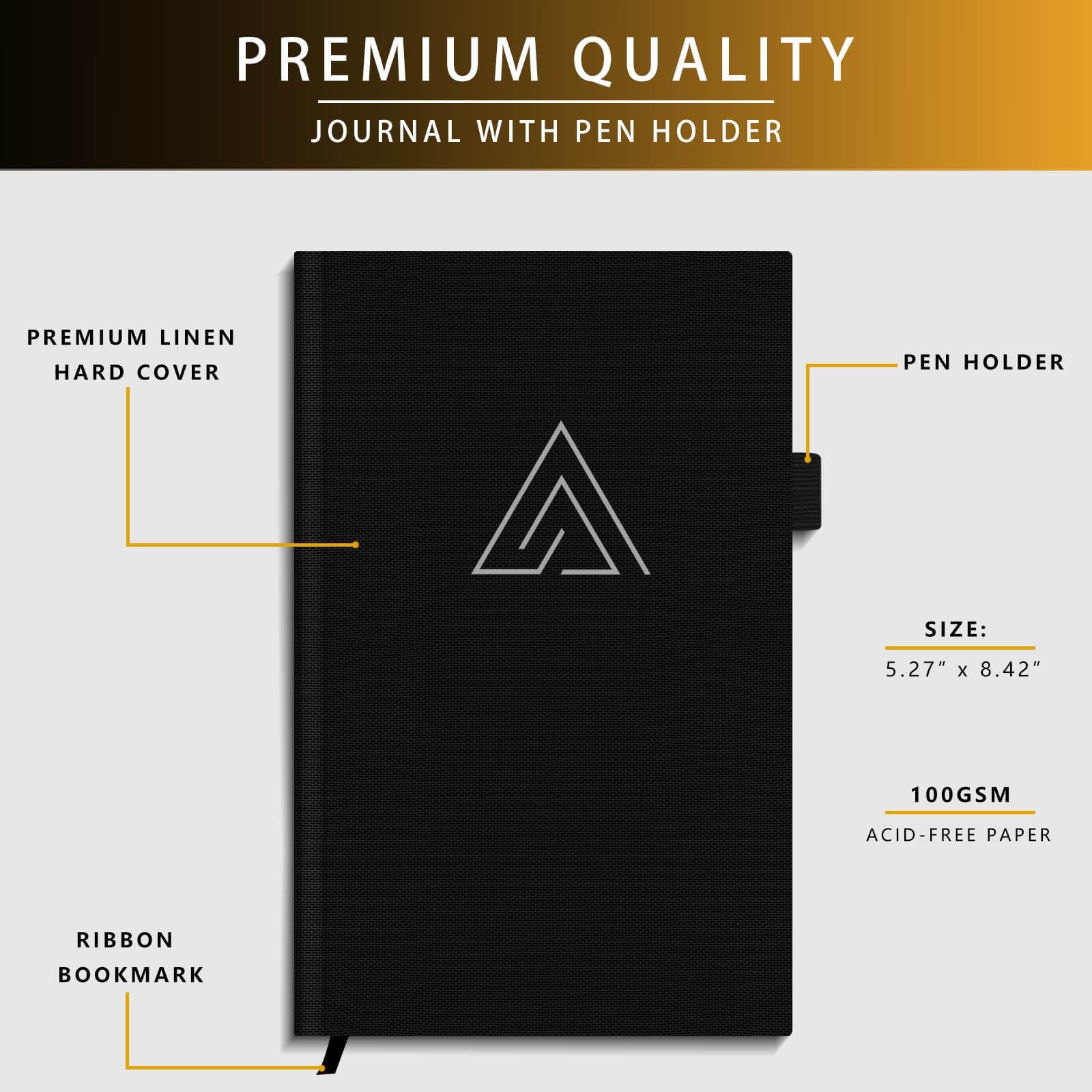 Self-Mastery Journal for Men – Gratitude and Productivity Black