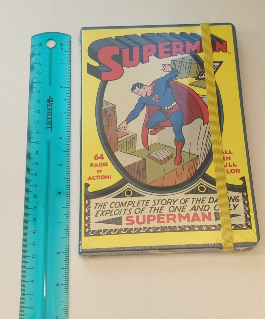 Superman Writing Journal with Elastic Stretch Band New in shrinkwrap