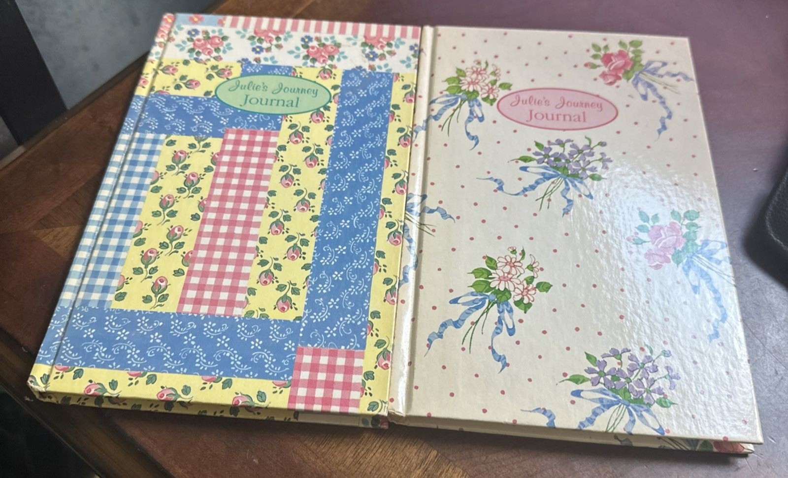 VTG 1994 Set of 2 Julie’s Journal Unused Floral Patchwork Blank Unused