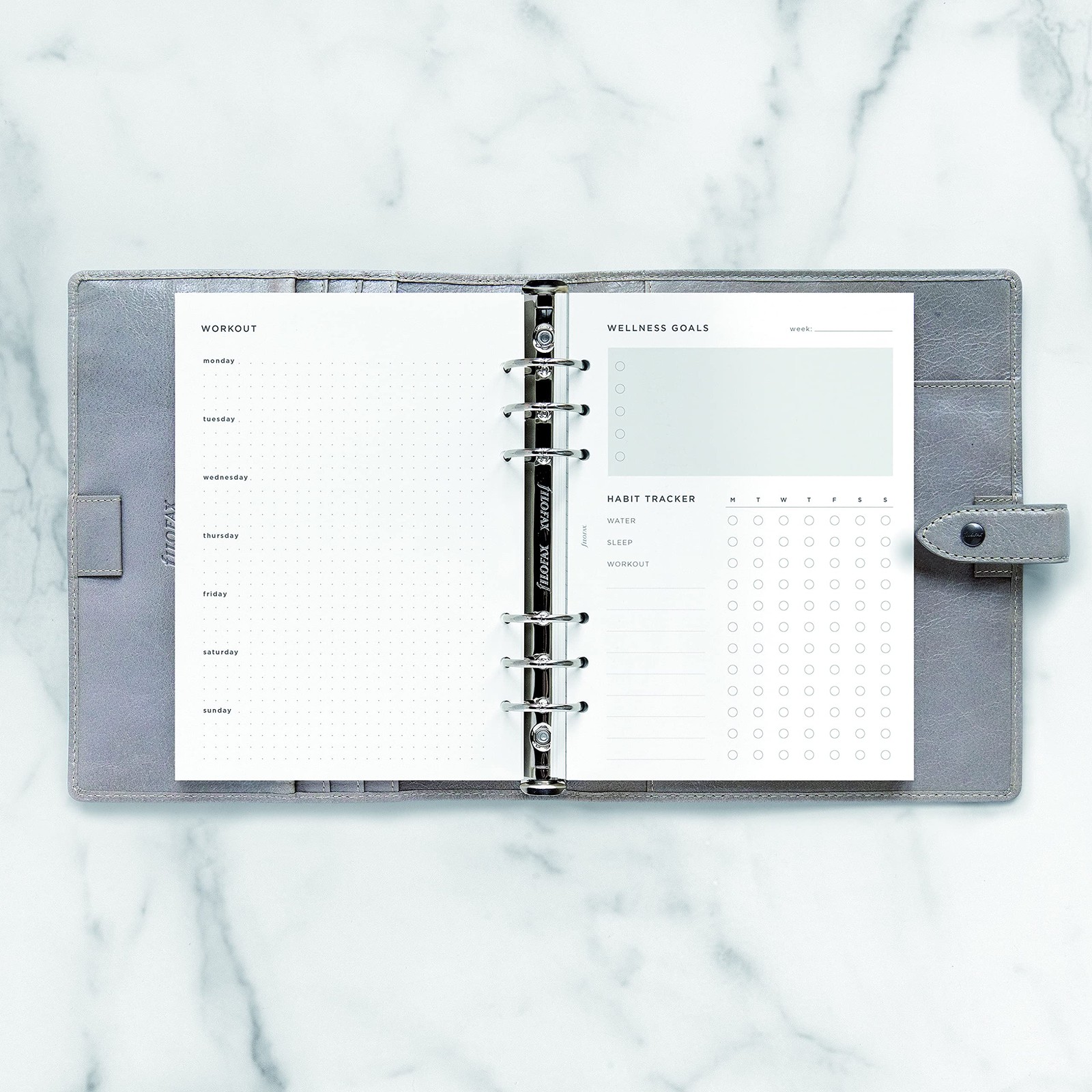 A5 Organizer Refill Wellness Tracker White Paper 8.26×5.82 In 56 Sheet