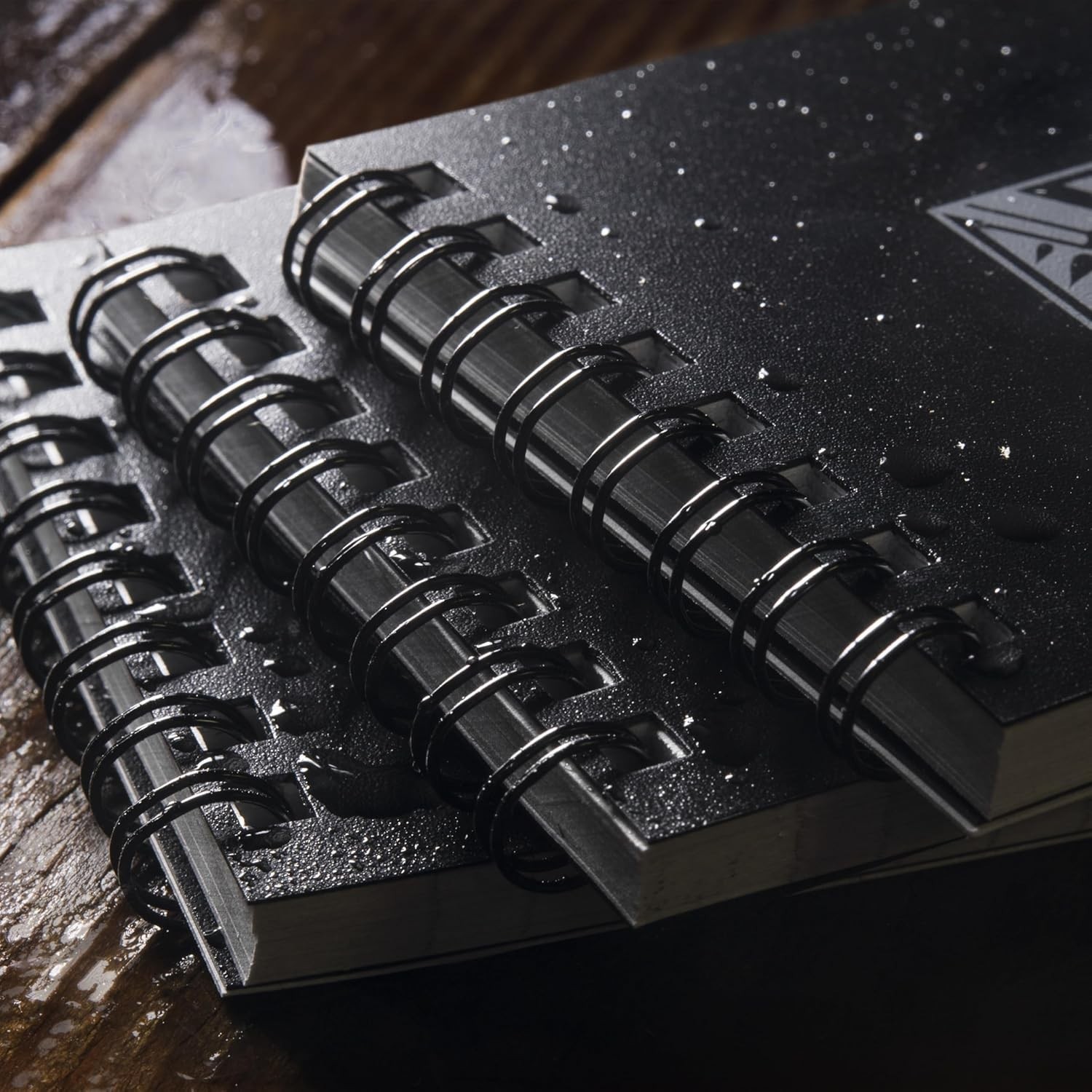 Weatherproof Spiral Notebook 3×5 Black Cover Waterproof Refillable 3 Pack