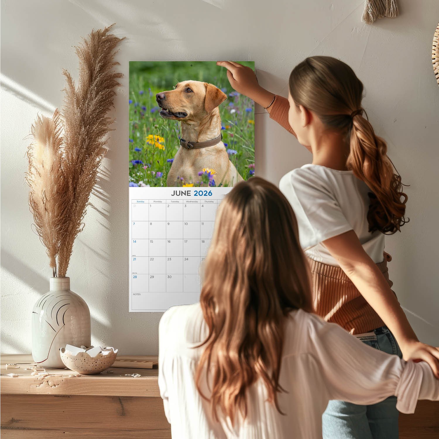 Yellow Labrador Calendar 2025 – Dog Breed Wall Calendar – Made in the USA!