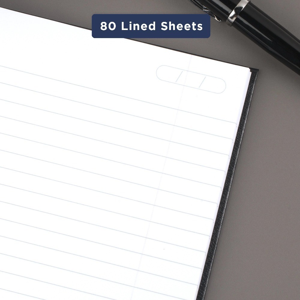 Business Writing Notebook 5×8 Inches 80 Sheets Medium Black Journal