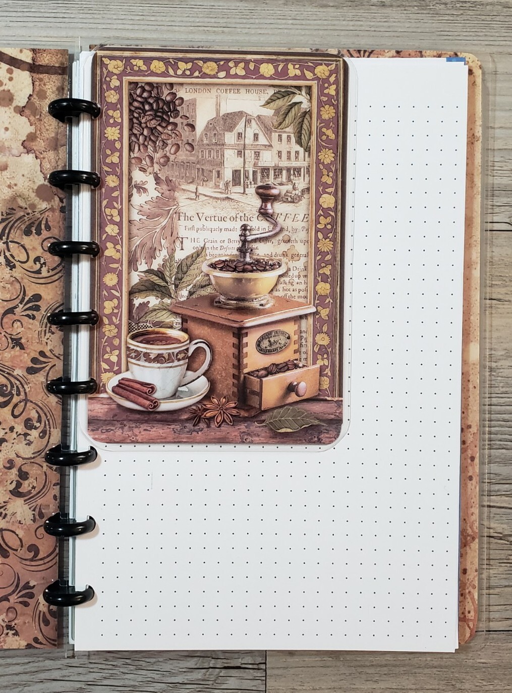 Stamperia Coffee & Chocolate Cardstock Bookmark For TUL Arc 8 Disc Planners #4