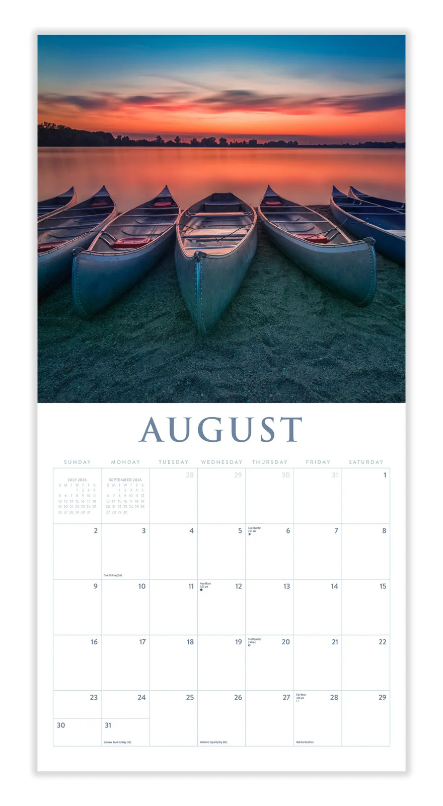 Lake Life Calendar 2026 | 12″ x 24″ Lakeside Living 12 Month | Marble City Press
