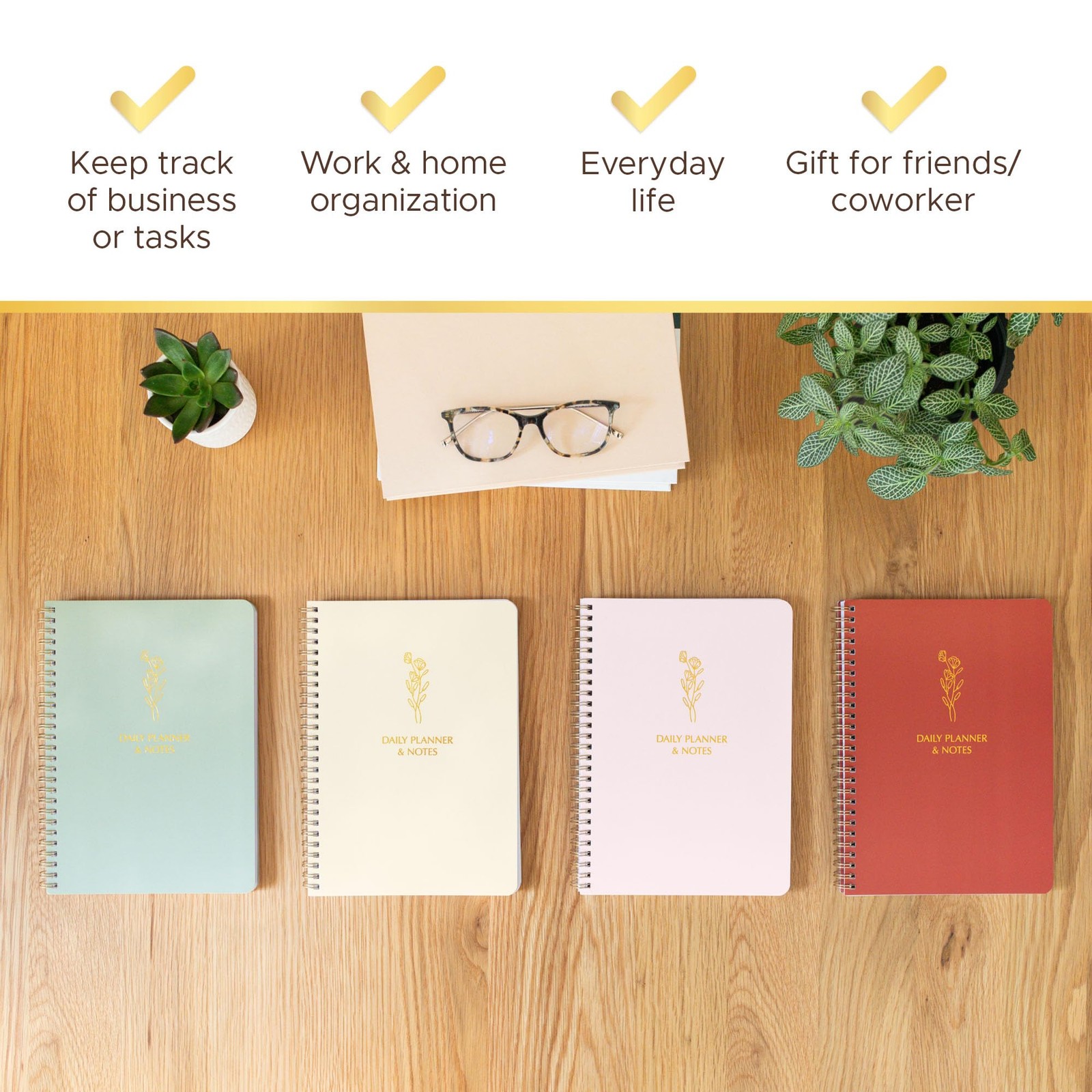 Simple Daily Planner Undated with Hourly Schedule – Planner, Sage Green