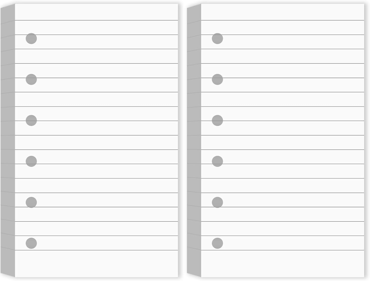 200 Sheets Blank Lined Paper Refill for 3×5 Inch Binders 6 Ring Memo Paper