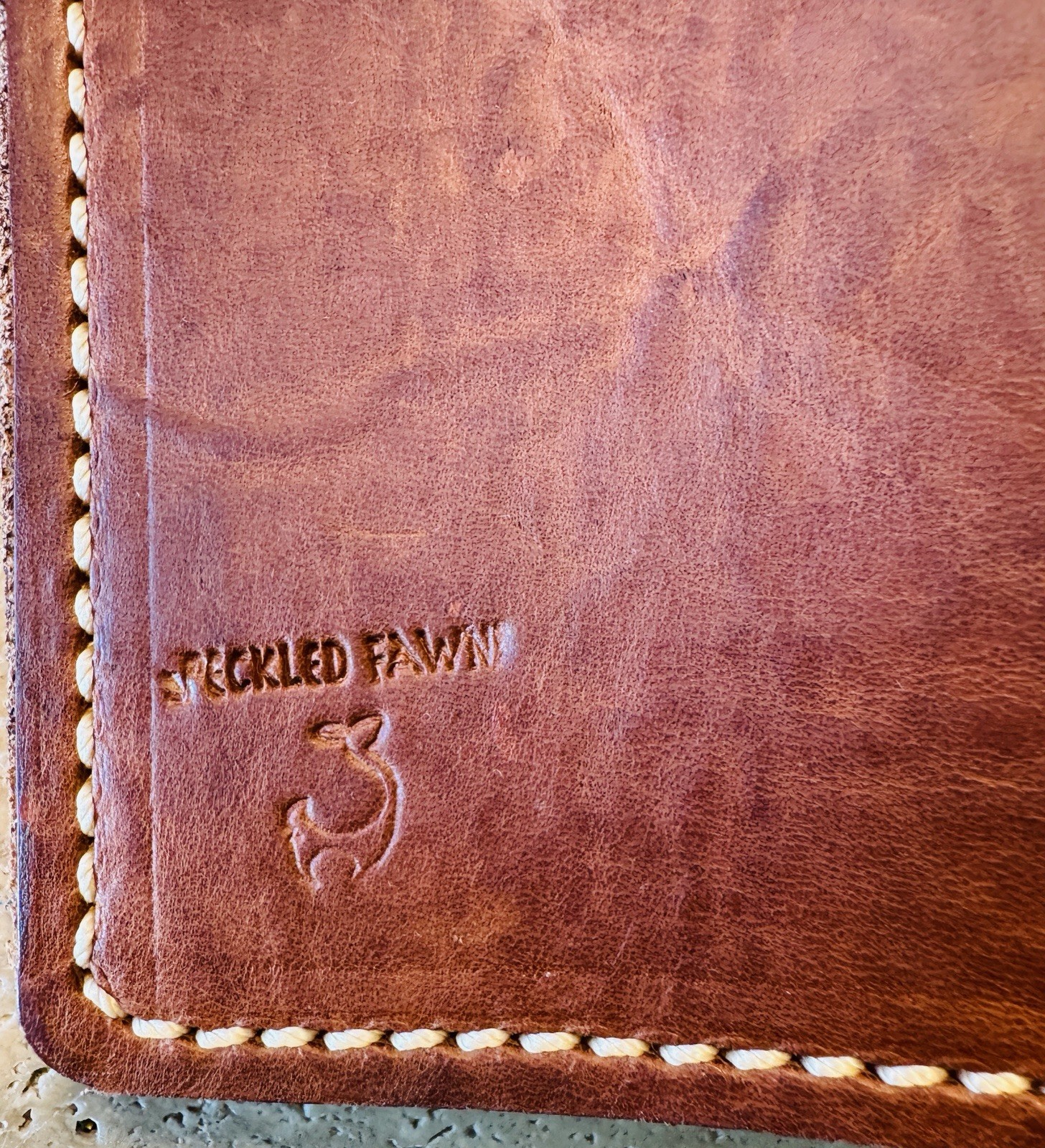 Speckled Fawns Small Leather Notebook Travelers Portfolio Cover New