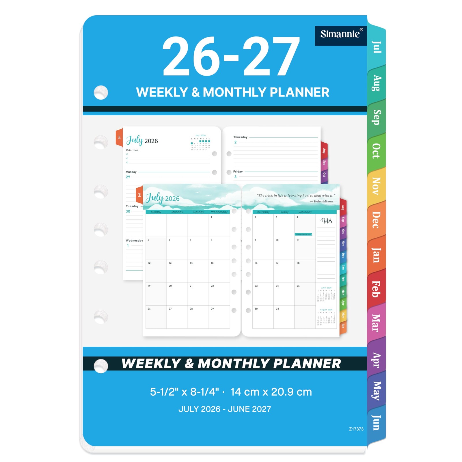 2026-2027 Planner Refills – A5 Planner Inserts with 7-Hole Punched, JUL 2026 …