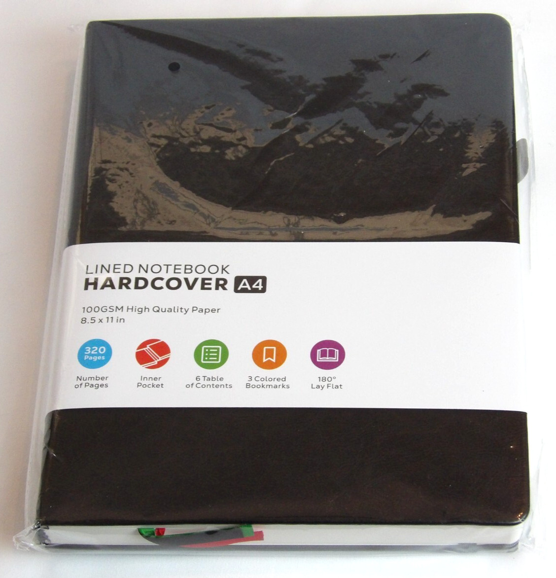 A4 Lined Notebook Hardcover Black – 100GSM High Quality Paper 8.5 x 11 In 320 Pg