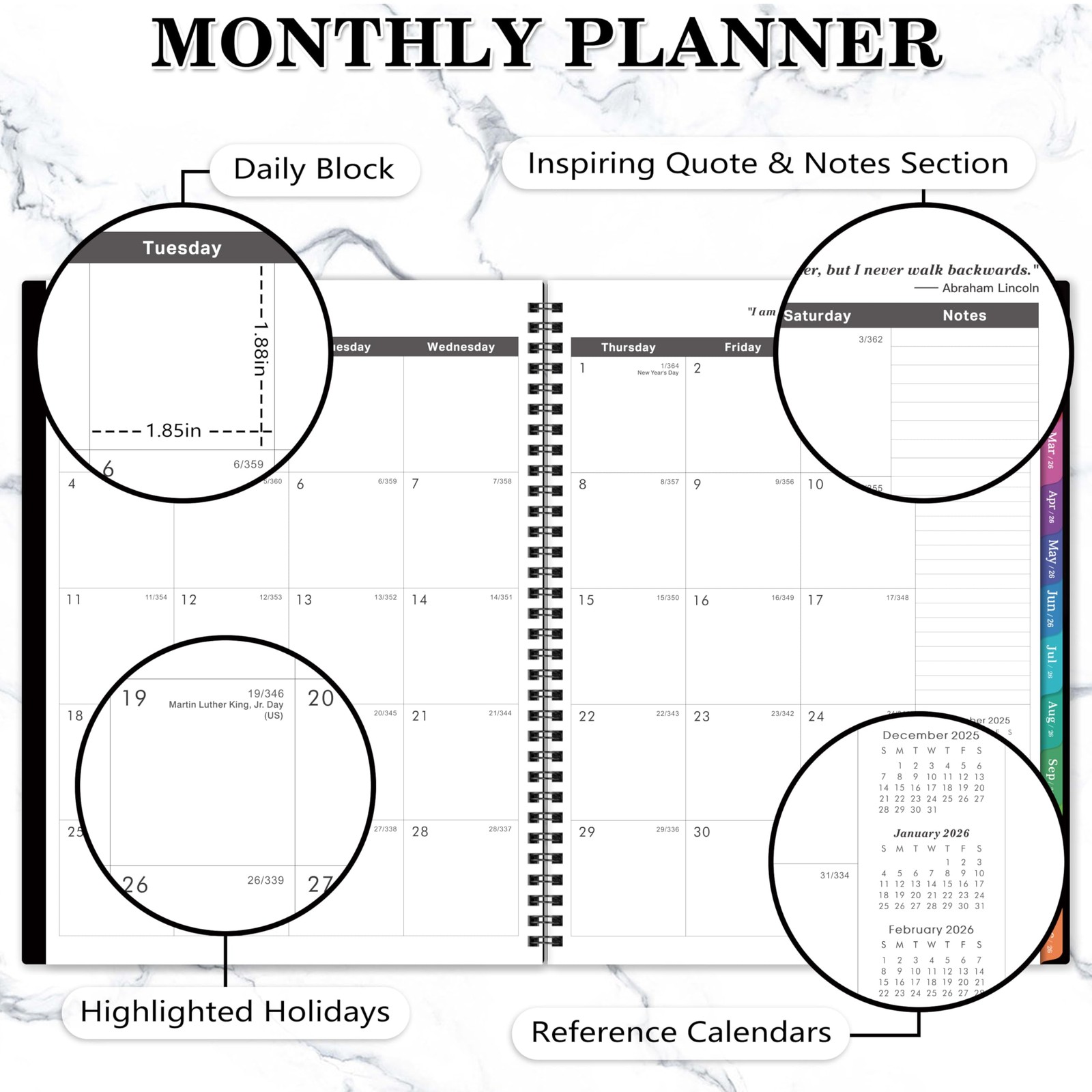 2026-2028 Monthly Planner/Calendar – 3 Year Monthly Planner 2026-2028, Jan. 2…
