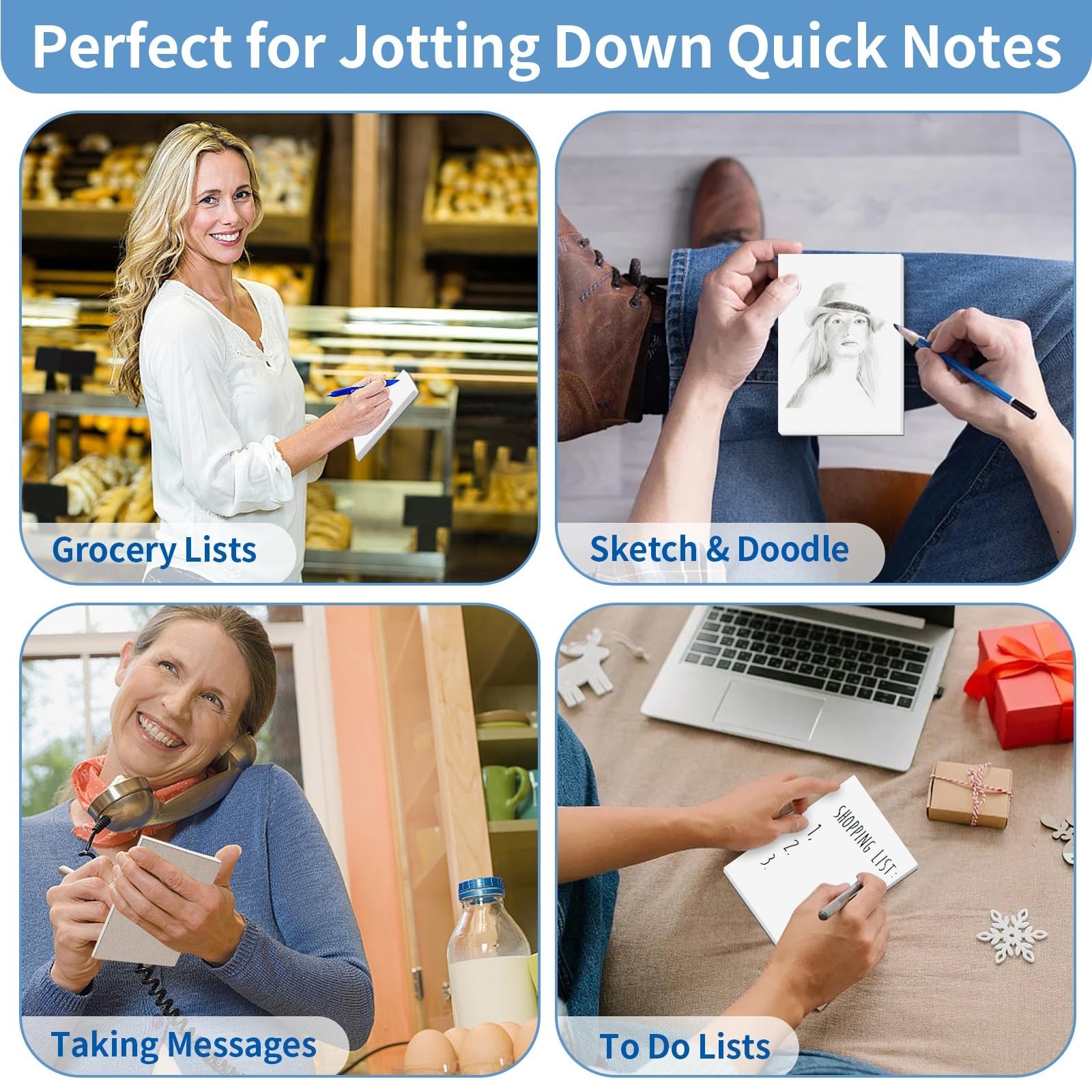Note Pads 4×6 Inch, 6 Pack Blank Scratch Pads, 50 Sheets Per Memo Pad for Wri…