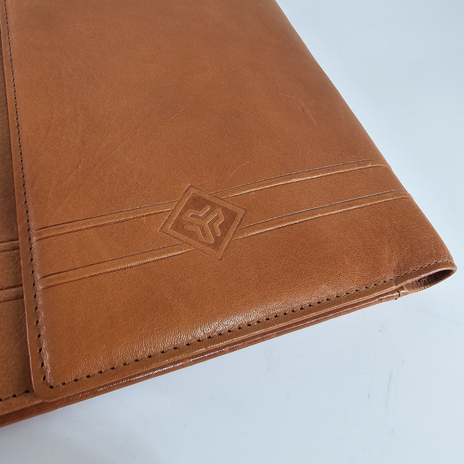 Laipe Leather Portfolio 4 Ring Binder Tan Lawyer Formal Document Note Pad Italy