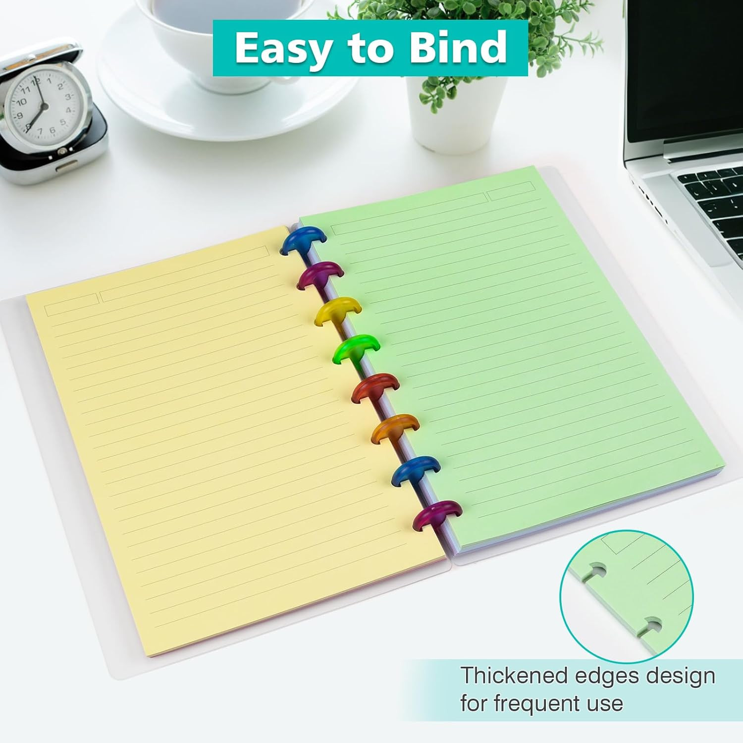 Junior Size 8 Discs 120gsm Discbound Refill Paper, Discbound 5 Colorful Line Pap
