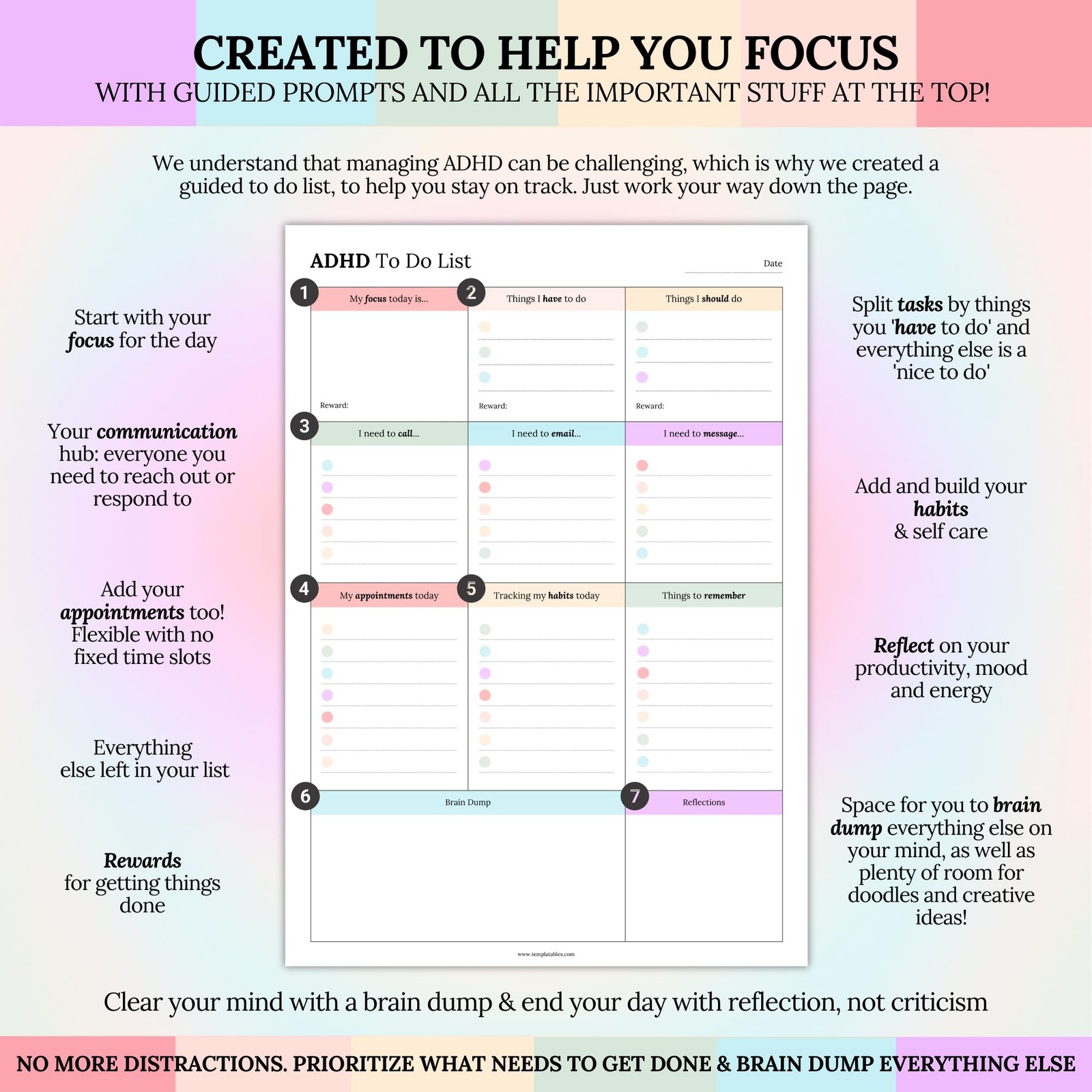Adhd Daily Planner To Do List A5 – Focus & Productivity Task Manager | 100 Pages