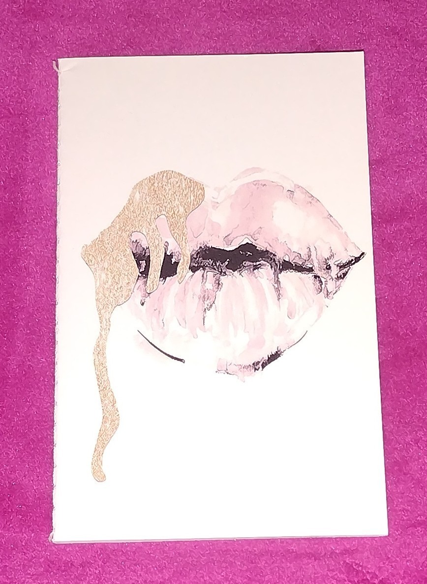Handmade Gold Lip Mouth Designer Travel Pocket Size 16 Page Notebook Journal