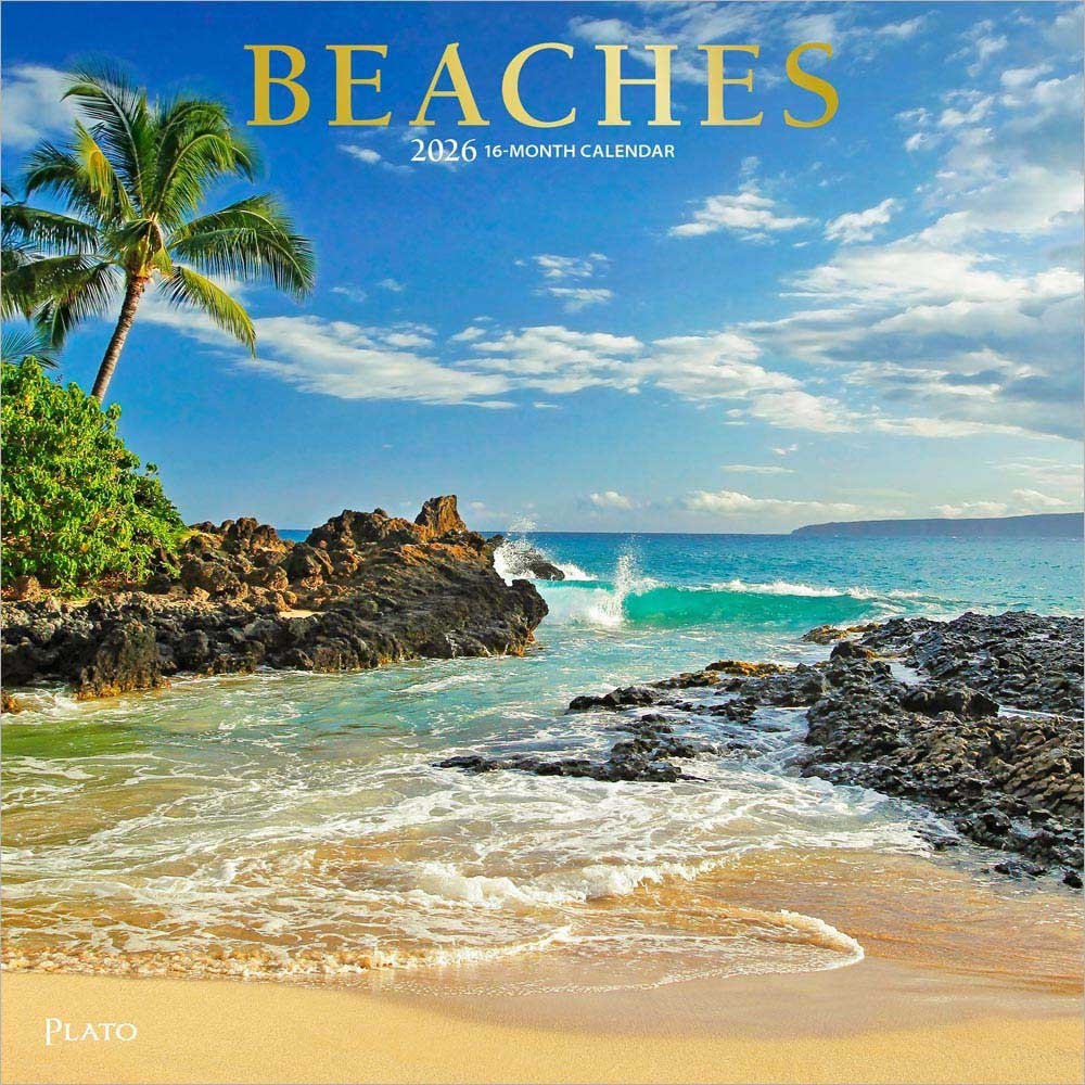 Beaches | 2026 12×24″ (Hanging) Monthly Square Wall Calendar