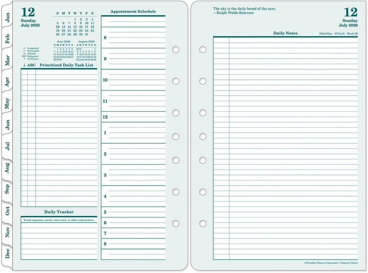– Ring-Bound Planner Refill – Two Page Per Day Classic, Jul 2026 – Jun 2027
