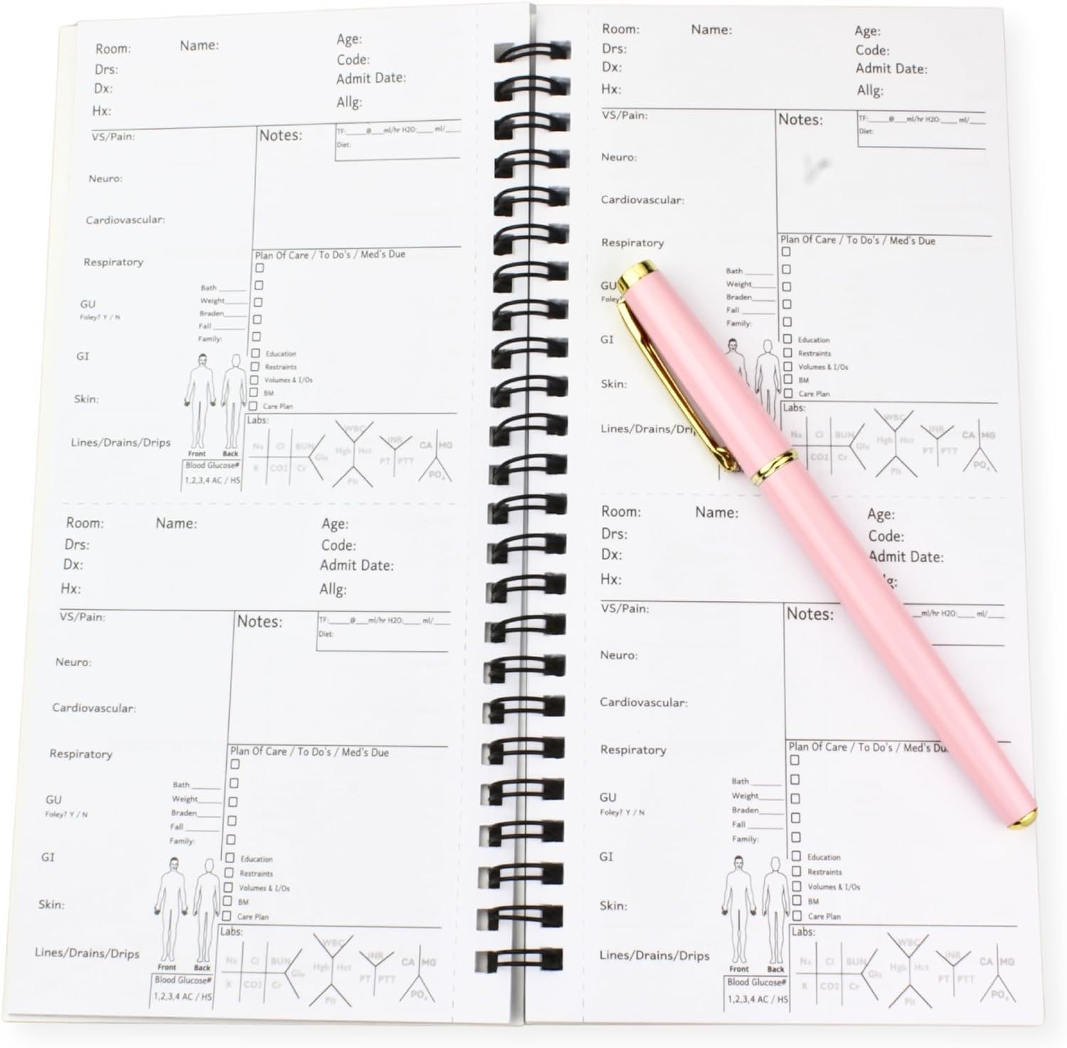 Essential Nursing Notebook Bundle – Reference Sheets and 280 Patient Templates