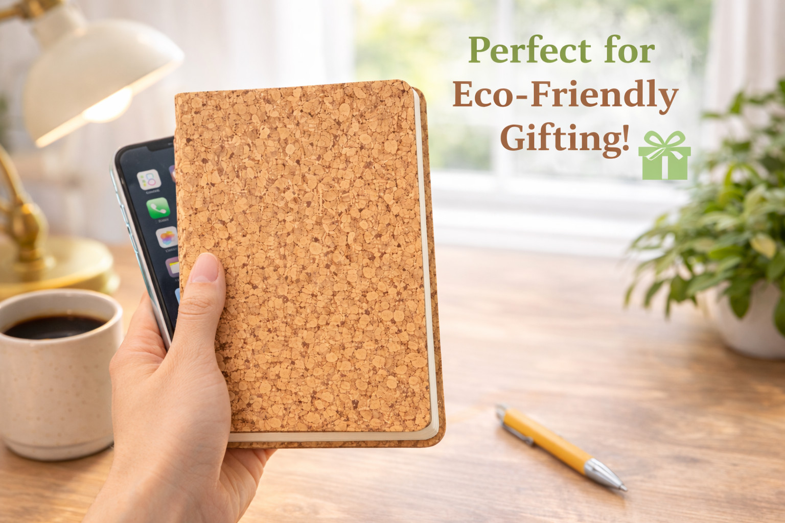 Eco Friendly Cork Notebook | Recycled Paper Journal | Plastic Free Stationery