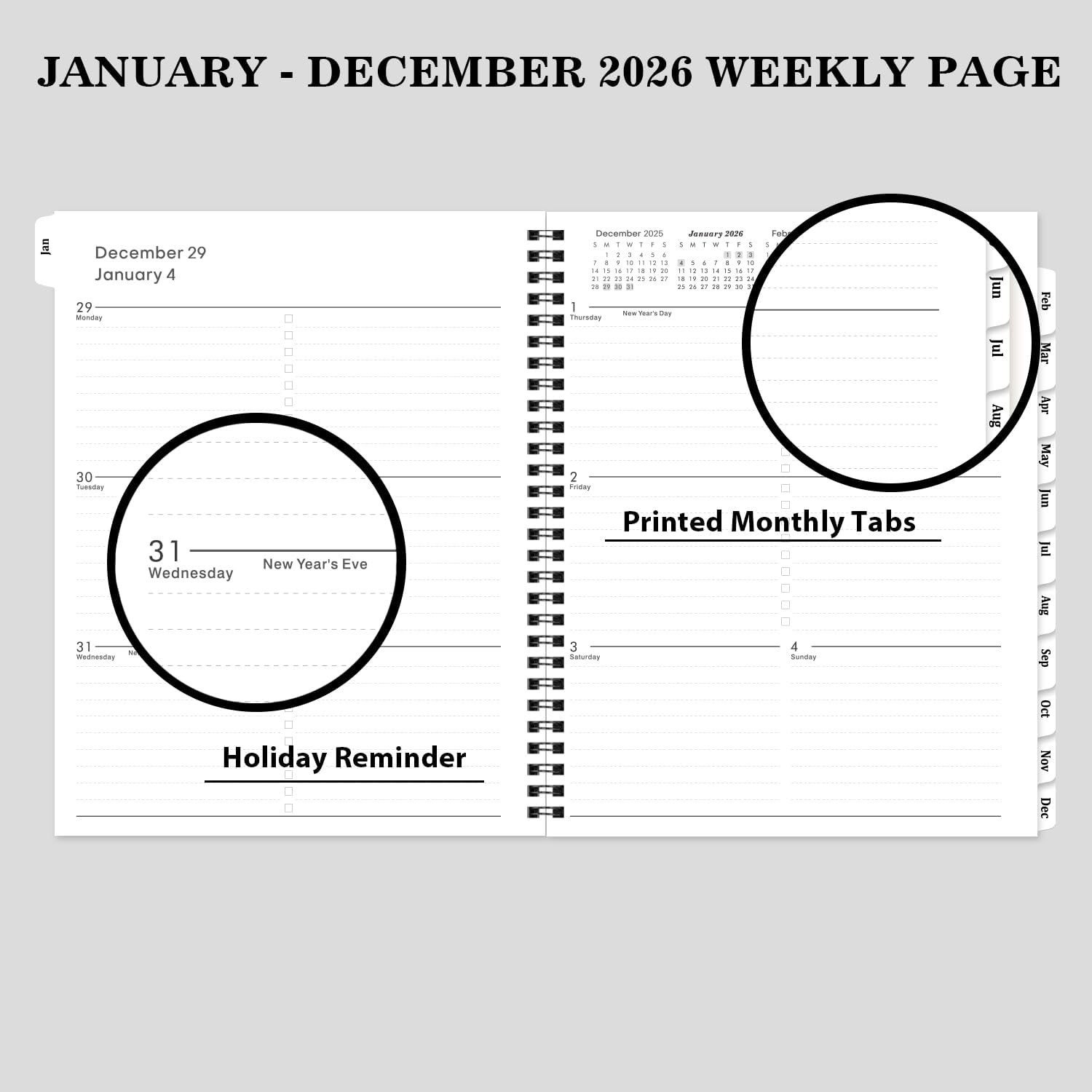 Stylish 2026 Planner – 8″x10″, Waterproof Cover & Comprehensive Monthly Planning