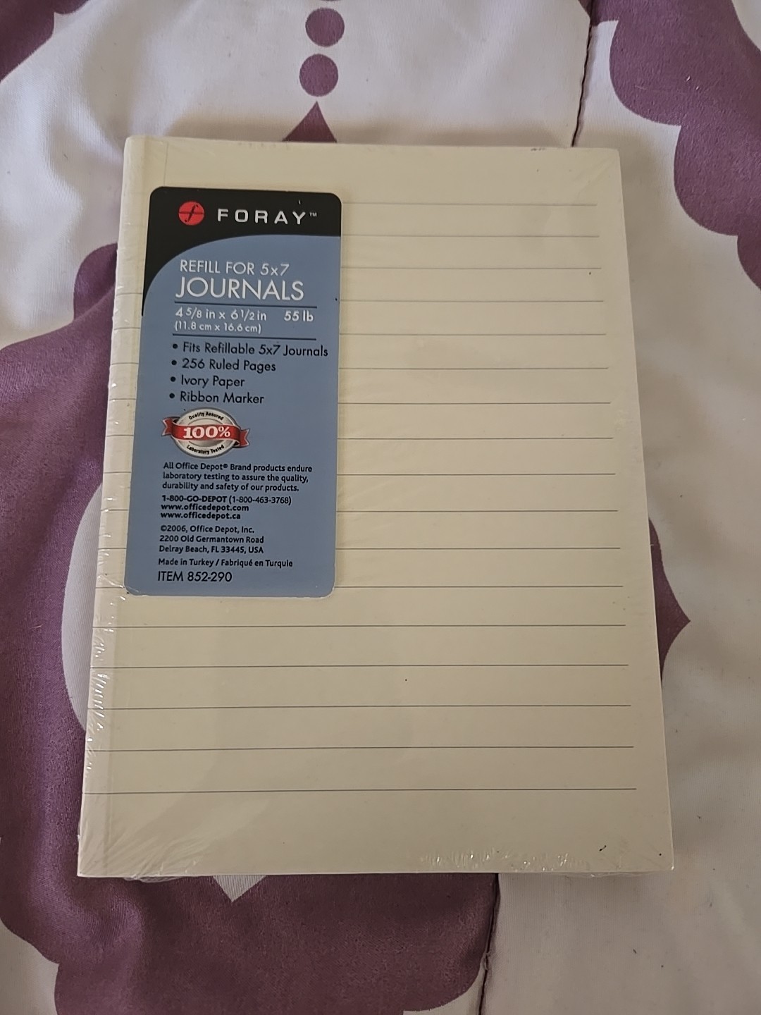 Foray 4 5/8″ x 6.5″ Ivory Journal 256 Pages Refill Paper Notebook B46