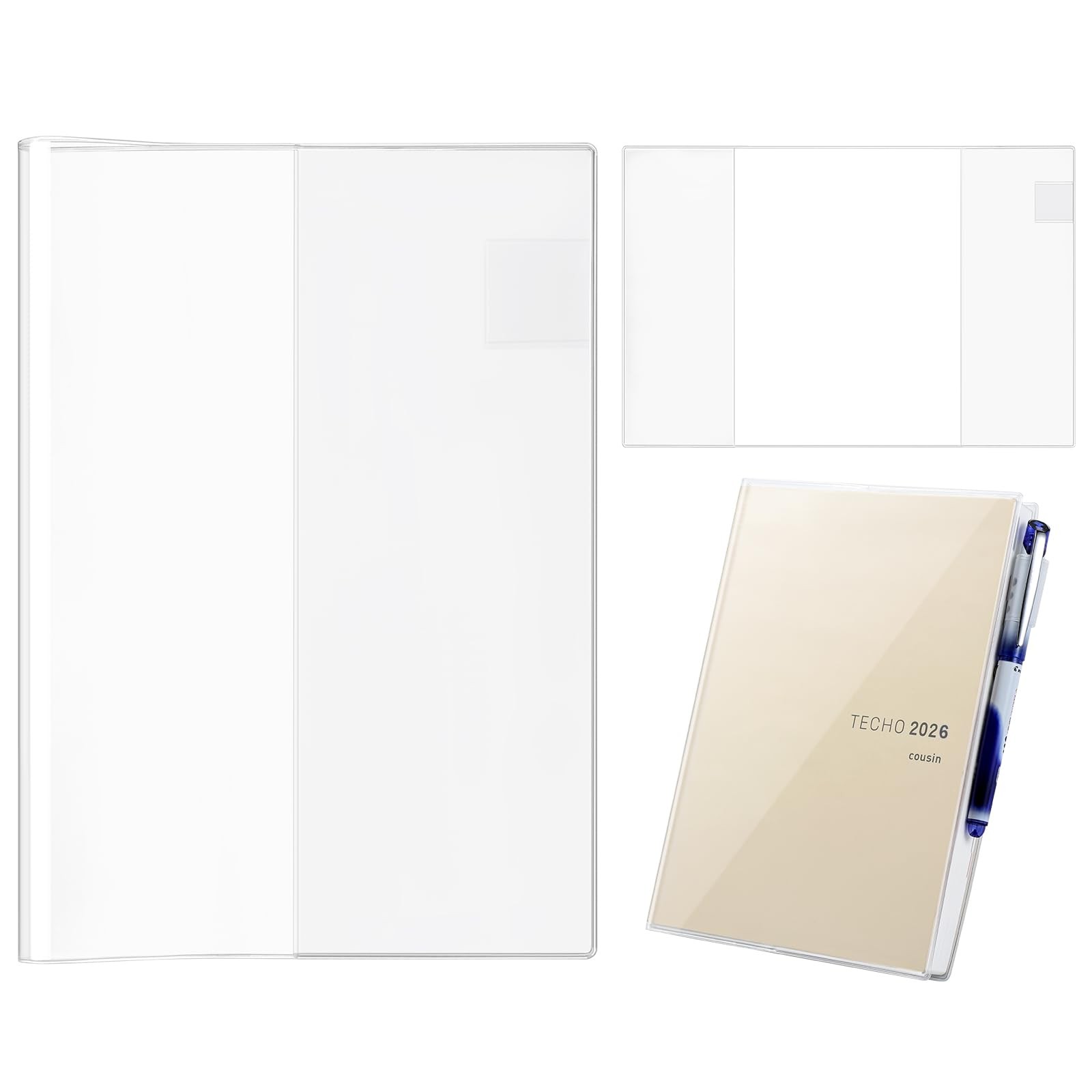 A5 Clear Planner Cover, Fits for Hobonichi Techo Cousin 2026 A5, Transparent