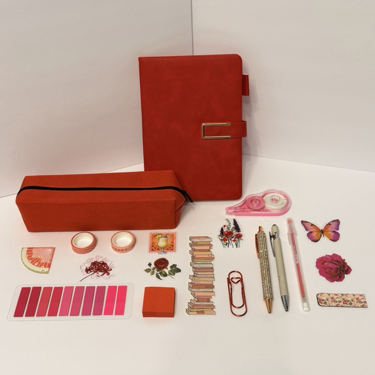 Red Journal with various Red and Pink Stationary 20 pc Lot