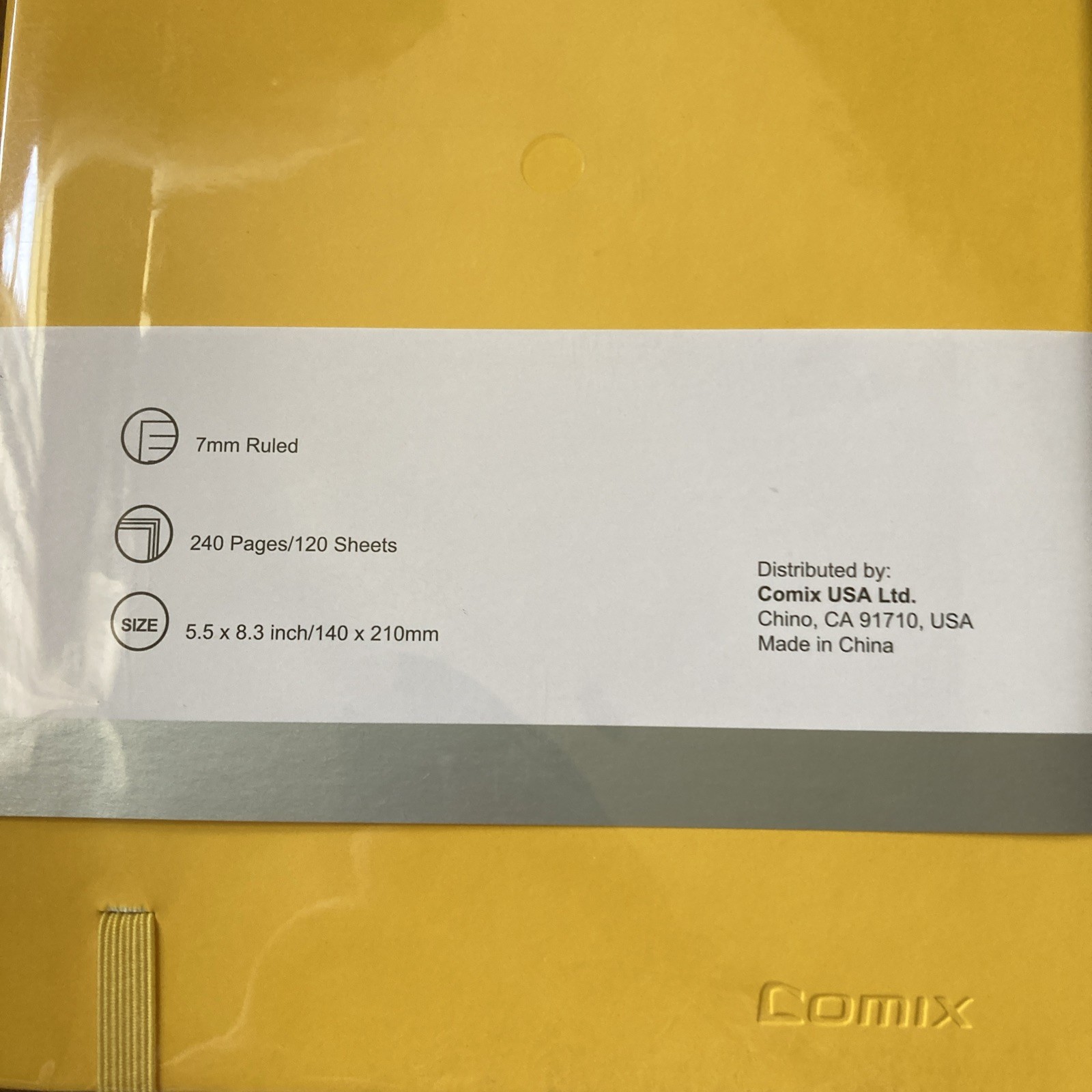 COMIX Classic Collection Ruled Golden Yellow Moleskin Hardcover Pocket Notebook