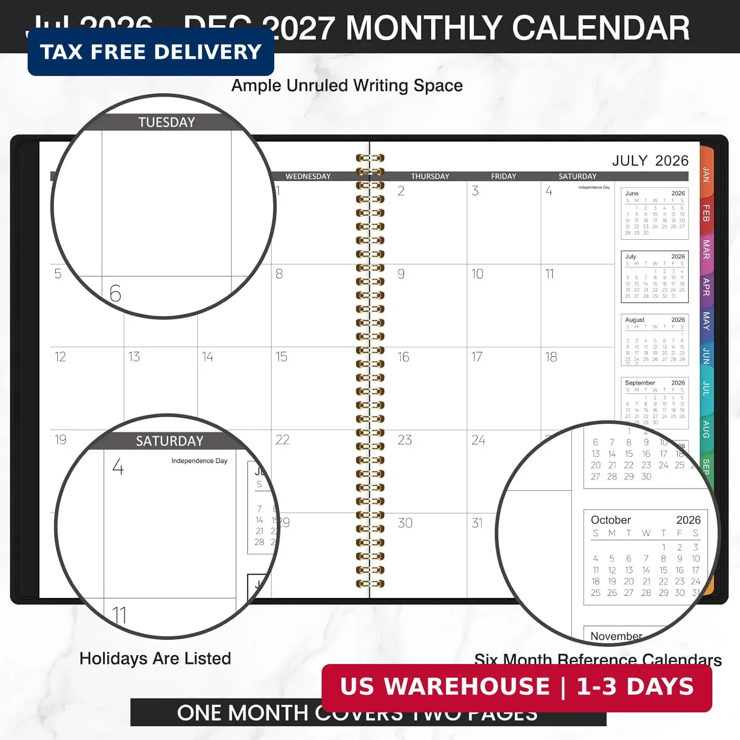 Monthly Planner 2026-2027 – Planner 2026-2027, Jul. 2026 – Dec.2027, 18 Monthly
