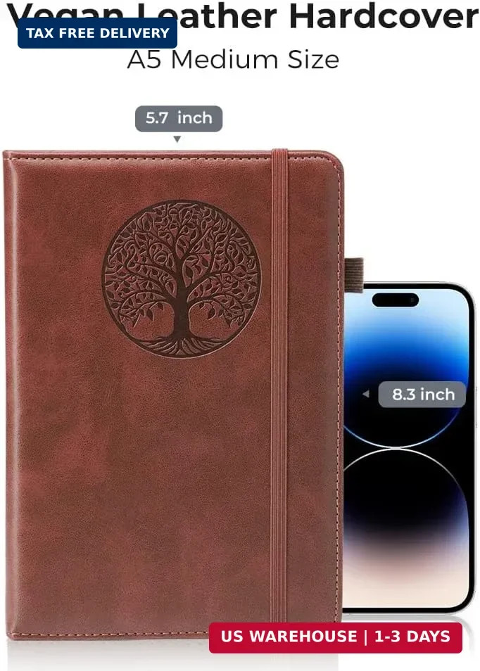 Lined Journal Notebook for Women & Men, Hardcover Leather Journals for Writing,