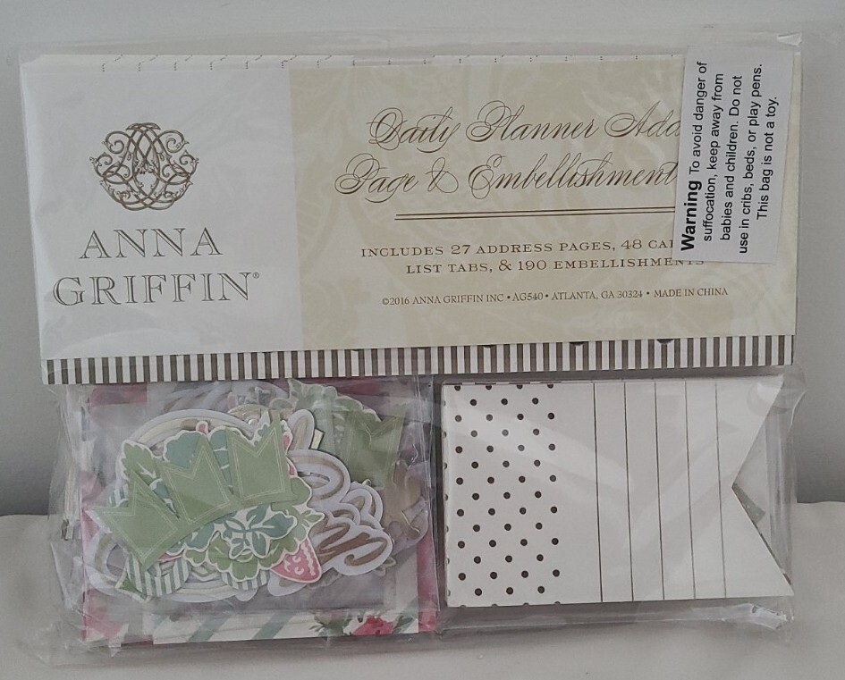 Anna Griffin Planner Address Page And Embellishments