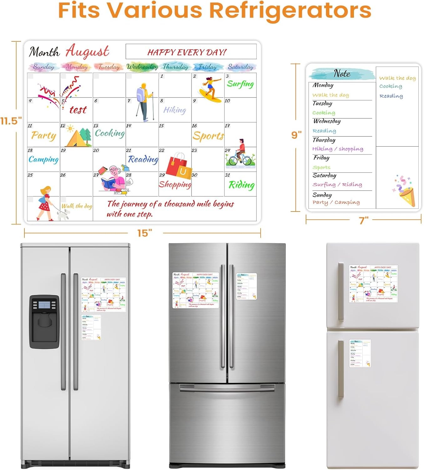 Dry Erase Magnetic Monthly Calendar Whiteboard With Weekly Planner For Fridge