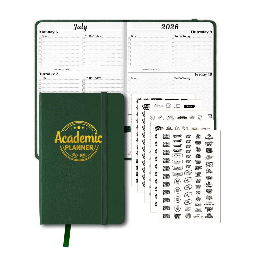 All-in-One Academic Planner 2025–2026: The Ultimate A5, Forrest Green
