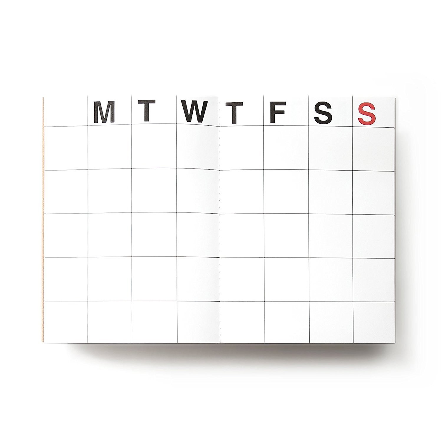 JSTORY Medium Monthly Planner Lays Flat Undated Year 14 Sheets x 2, Brown