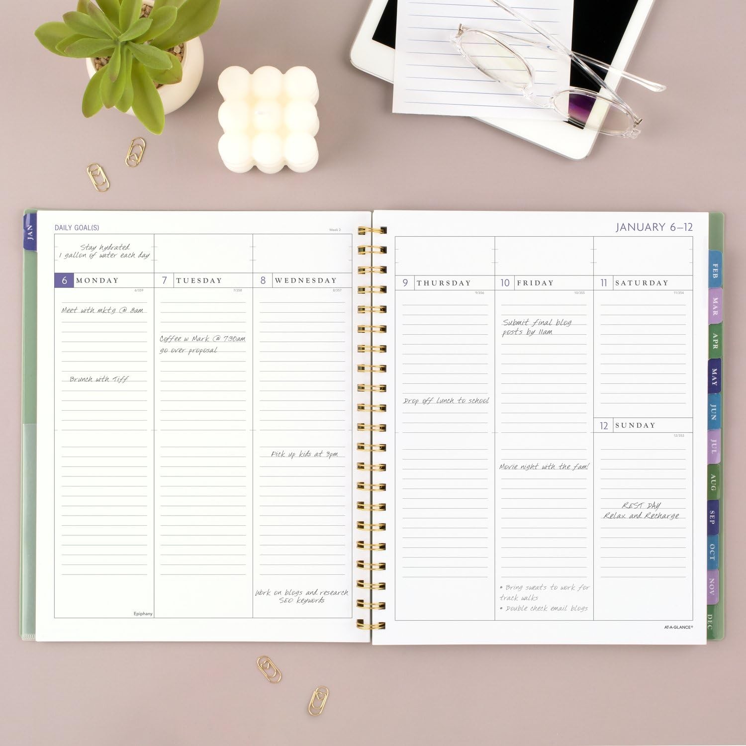 2025 Planner, Weekly & Monthly, 8-1/2″ x 11″, Large, Badge, Tile (1722T-905-25)
